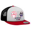 Καπέλο Ενηλίκων Foam Flat Snapback με Δίχτυ Κόκκινο-Λευκό-Μαύρο (POLYESTER, ΕΝΗΛΙΚΩΝ, UNISEX, ONE SIZE)