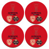 ΣΕΤ x4 Σουβέρ ξύλινα στρογγυλά plywood (9cm)