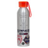 Aluminum Sports Bottle 650ml – Silver with Red Cap and Silicone Strap