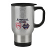 Stainless steel travel mug with lid, double wall 450ml