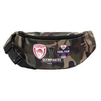 OLY B.C. Champion Final Four, Unisex τσαντάκι μέσης (μπανάνα) χρώματος παραλλαγή Jungle με 2 τσέπες