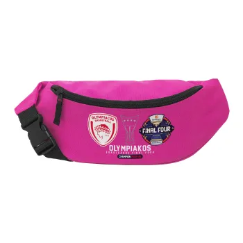 OLY B.C. Champion Final Four, Unisex τσαντάκι μέσης (μπανάνα) χρώματος ΡΟΖ με 2 τσέπες