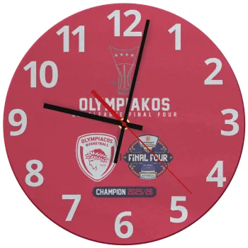 OLY B.C. Champion Final Four, Ρολόι τοίχου γυάλινο (30cm)