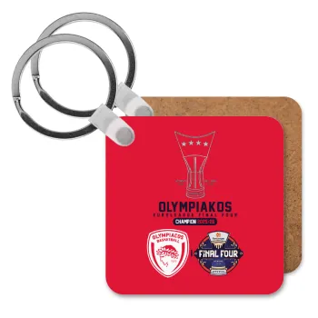 OLY B.C. Champion Final Four, Μπρελόκ Ξύλινο τετράγωνο MDF