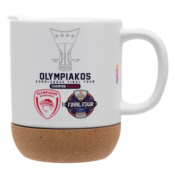OLY B.C. Champion Final Four, Κούπα, κεραμική με βάση φελού και καπάκι (ΜΑΤ), 330ml