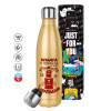 Glitter gold stainless steel thermos bottle, double-walled, 500ml