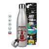 Metallic Glitter Silver Thermos Flask (Stainless steel), double-walled, 500ml