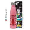 Metal mug thermos Pink Mat (Stainless steel), double wall, 500ml