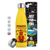 Yellow Stainless Steel Metallic Thermos, double-walled, 500ml