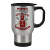Stainless steel travel mug with lid, double wall 450ml
