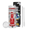Tumbler stainless steel 600ml, with metal straw & cleaning brush