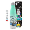 Metal mug thermos Green/White (Stainless steel), double wall, 500ml