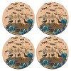 ΣΕΤ x4 Σουβέρ ξύλινα στρογγυλά plywood (9cm)