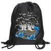 Backpack pouch GYMBAG Black, with pocket (40x48cm) & thick cords