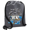 Backpack pouch GYMBAG GREY, with pocket (40x48cm) & thick cords