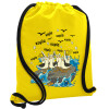 Backpack pouch GYMBAG Yellow, with pocket (40x48cm) & thick cords