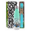 Easter Set, Metallic green/white thermos (Stainless steel), double-walled, 500ml & scented flat Easter candle (30cm) (TURQUOISE)