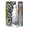 Easter Set, metallic stainless thermos bottle (500ml) & scented flat Easter candle (30cm) (GRAY)