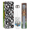 Easter candle, metallic white thermos bottle (500ml) & aromatic flat candle (30cm) (GRAY)