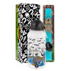 Easter Set, metallic aluminum water bottle (500ml) & scented flat candle (30cm) (TURQUOISE)