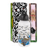 Easter Set, metallic aluminum bottle (500ml) & aromatic flat Easter candle (30cm) (PINK)
