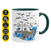 Mug colored green, ceramic, 330ml