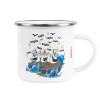 Metallic enamel cup white 360ml