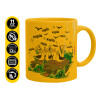 Ceramic coffee mug yellow, 330ml