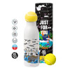 Tennis ball Metal mug thermos White, double wall, 550ml