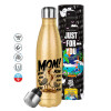 Glitter gold stainless steel thermos bottle, double-walled, 500ml
