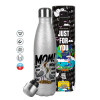 Metallic Glitter Silver Thermos Flask (Stainless steel), double-walled, 500ml