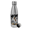Metallic water bottle, stainless steel, 750ml