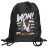 Backpack pouch GYMBAG Black, with pocket (40x48cm) & thick cords