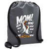 Backpack pouch GYMBAG GREY, with pocket (40x48cm) & thick cords