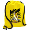 Backpack pouch GYMBAG Yellow, with pocket (40x48cm) & thick cords