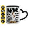 Mug heart black handle, ceramic, 330ml