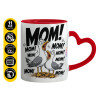 Mug heart red handle, ceramic, 330ml