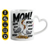 Mug heart handle, ceramic, 330ml
