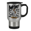 Stainless steel travel mug with lid, double wall 450ml