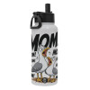 Metal mug thermo White with Straw and Spout Lid (Stainless steel), double wall, 950ml