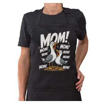 Mom! Το Κάλεσμα των Γλάρων, Μαύρη Ποδιά μαγειρικής μακριά Σεφ ολόσωμη με τσέπες (ΕΝΗΛΙΚΩΝ)
