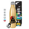 Glitter gold stainless steel thermos bottle, double-walled, 500ml