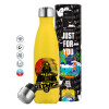 Yellow Stainless Steel Metallic Thermos, double-walled, 500ml