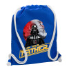 Backpack pouch GYMBAG Blue, with pocket (40x48cm) & thick cords