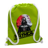 Backpack bag GYMBAG LIME GREEN, with pocket (40x48cm) & thick cords
