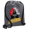 Backpack pouch GYMBAG GREY, with pocket (40x48cm) & thick cords