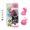 Children's hot water bottle, stainless steel, with safety straw, PINK (500ml)