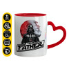 Mug heart red handle, ceramic, 330ml