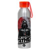 Aluminum Sports Bottle 650ml – Silver with Red Cap and Silicone Strap