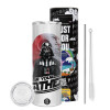Tumbler stainless steel 600ml, with metal straw & cleaning brush